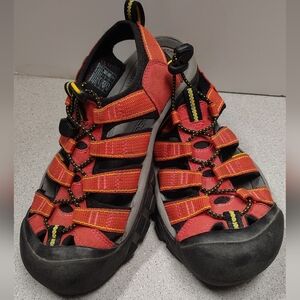 Womens KeenRed and Black Outdoor Sandals with Adjustable Straps